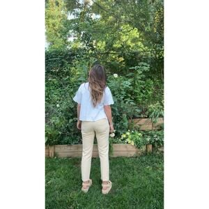 VINTAGE LIZ CLAIBORNE FADED YELLOW HIGH-RISE JEANS — 90s
